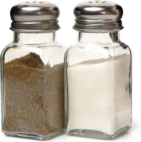HIC Harold Import Co. Classic Diner Style Salt and Pepper Shaker, Glass, 2.5-Ounce