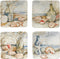 Certified International Coastal Landscape 6" Canape Plates, Assorted Designs, Multicolor, Set of 4