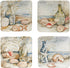 Certified International Coastal Landscape 6" Canape Plates, Assorted Designs, Multicolor, Set of 4