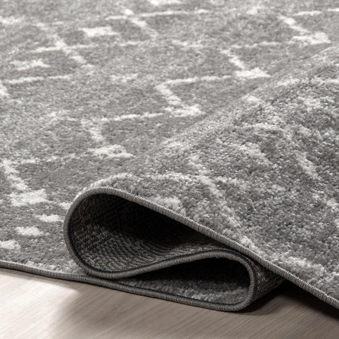 2x6 nuLOOM Moroccan Blythe Area Rug, Dark Grey, Faded Bohemian Design, Stain Resistant, For Bedroom, Dining Room