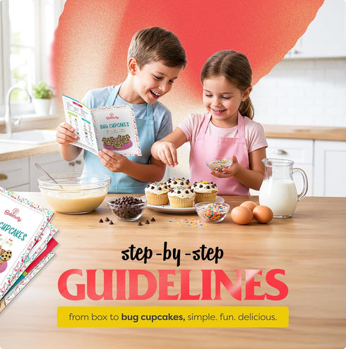 6-12 BAKETIVITY Kids Baking DIY Activity Kit - Bake Delicious Bug Cupcakes with Pre-Measured Ingredients Best Gift Idea