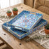 Set 2 15.7" 11.8" Hiceeden of Boho Floral Serving Tray with Handles, x Decorative Plastic Ottoman Tray, Modern Large