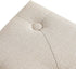 15.4" Adeco Linen Upholstered Ottoman Footrest, Small Padded Foot Stool & Accent Seat with Wood-Look Legs, Modern