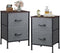 WLIVE Night Stand Set 2, Small Dresser and Nightstand with 2 Drawers, End Table with Fabric Bins for Bedroom