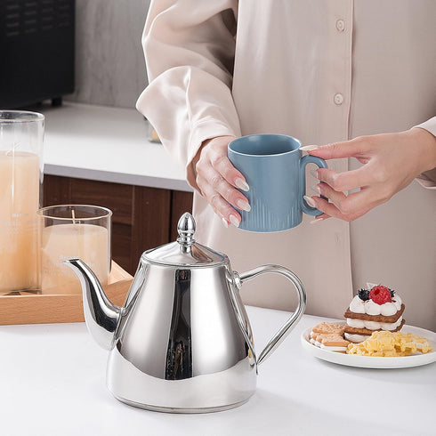 SANQIAHOME Stainless Steel Teapot Coffee Server, 1200ml