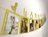 Engagement Wedding Decorations, Gold Engaged Banner and Photo Banner with Romantic Memories Picture Card Frames