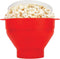 Microwave Popcorn Popper with Lids, Silicone, No Oil or Butter Required, Collapsible Bowls, BPA-Free Container, Red