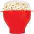 Microwave Popcorn Popper with Lids, Silicone, No Oil or Butter Required, Collapsible Bowls, BPA-Free Container, Red