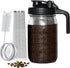 Cold Brew Coffee Maker Pitcher, 32oz Thick Glass Mason Jar with Spout Lid, Stainless Steel Filter for Iced Brew Coffee