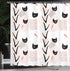 Ambesonne Modern Shower Curtain, Cat Faces Dotted Whiskers Kittens Theme, 69" W x 70" L, Dark Coral Black Peach