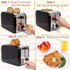 Moss & Stone 2 Slice Toaster with 1.5in Extra-Wide Slot, 5 Shade Settings, Removable Crumb Tray, Black