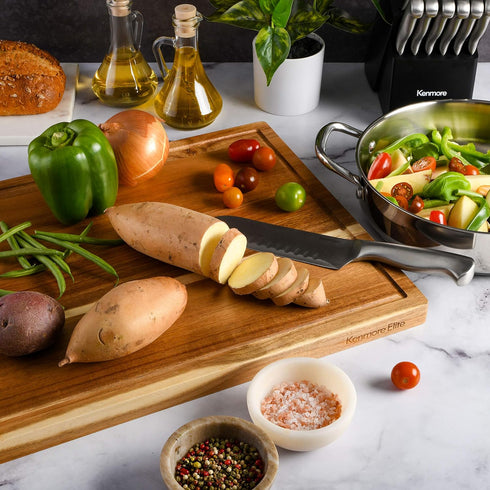 24 16 Inch Kenmore Kenosha Extra Large Acacia Wood Cutting Board, x Heavy Duty Chopping Board with Juice Groove