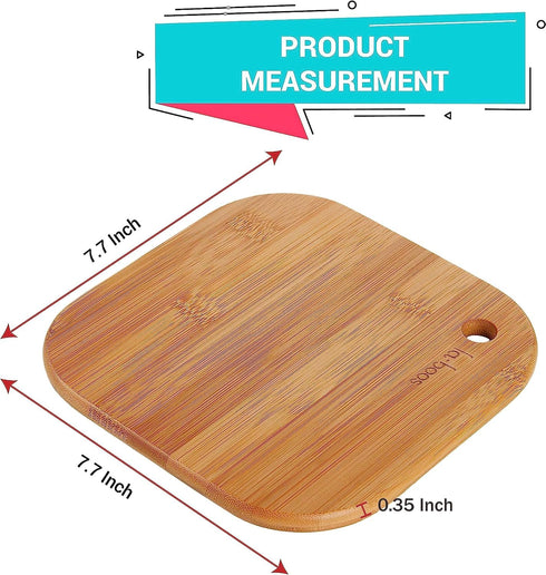 Home Mini Cutting Board, Small Fruit Cutting Board, Solid Bamboo Wood Board, Set of 2