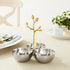 Golden Vine Hammered Triple Bowl, Silver/Gold