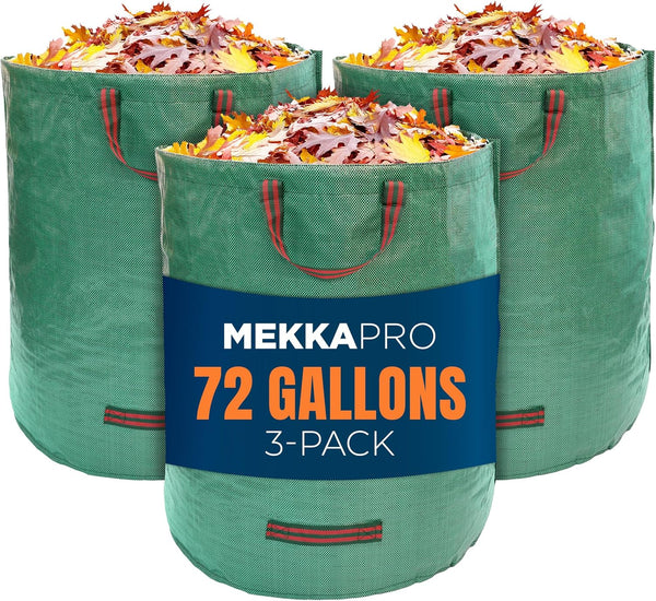 MEKKAPRO Big Gulp Lawn Bags, 3-Pack 72 gallons Heavy Duty Lawn and