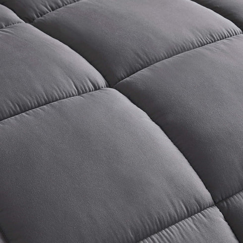 3-Piece Set 88 88 Inches Chezmoi Collection All Season Queen Comforter Gray, Soft Quilted Down Alernative Duvet Insert