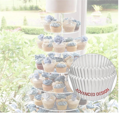 Mr Miracle Standard Size Baking Cups, Premium Quality, White, 500 Pack Grease-Proof Cupcake Liners