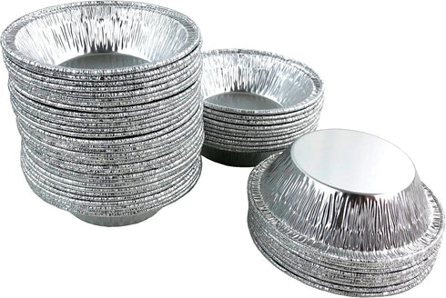 PACTOGO Mini Silver Disposable Aluminum Foil Tart Pans - 3" Baking Pie Tins (Pack of 50)