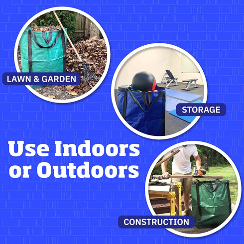 48-Gallon DURASACK Heavy Duty Home and Yard Bags Reusable Self-Standing Lawn and Leaf Bags Garbage Can with Reinforced