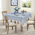 36''x36'', Summer Small Blue Square Tablecloth Spring Dusty Blue and White Linen Coffee Table Cover, Boho Nightstand