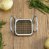 Home Basics French Fry Cutter, Stainless Steel Slicer with Easy Grip Handles, Silver