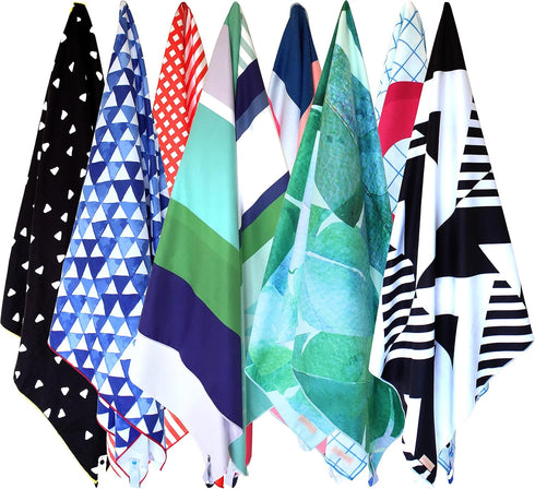Microfiber Beach Towel & Bag - Lightweight, Quick-Dry for Travel, Beach, Pool, Gym, Yoga, Camping (71x35.5)