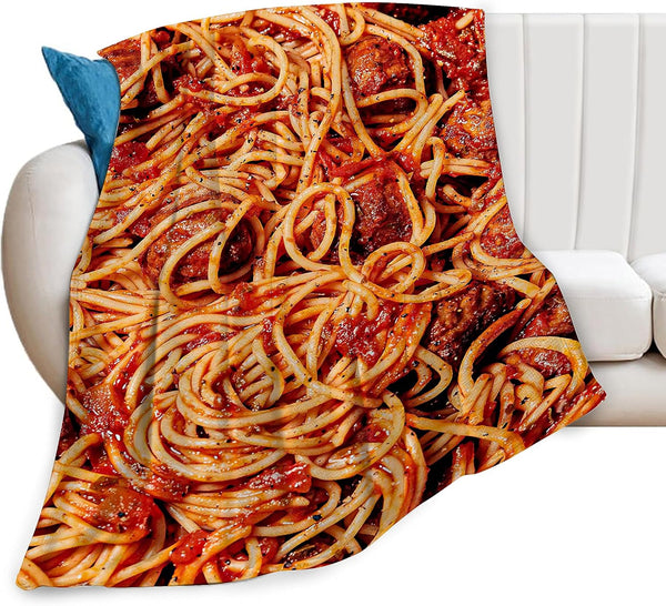 Tomato Spaghetti Blanket Soft Warm Cozy Italian Pasta Throw Blankets for Boys