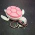 Articulating Sea Turtle Fidget Keychain Charm (White/Pink) - Sensory Fun