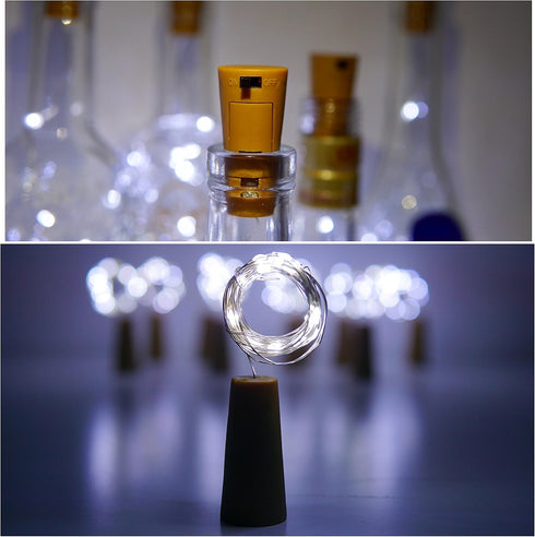 Wine Bottle Lights with Cork, 10 Pack, Battery Operated LED Mini String Lights for Decor