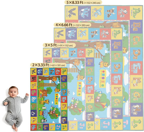 2x3 24"x40" Upgrade Ultra Non Slip ABC Rugs for Kids Playroom, Small Washable Alphabet Floor Play Mat for Toddlers