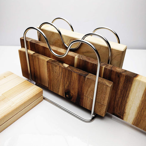 Stainless Steel Wire Cutting Board Holder, Kitchen Rack Organizer with 2 Sectional