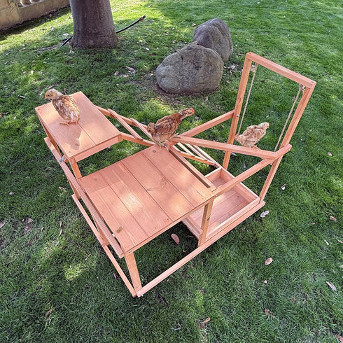 3-4 (34.5" 27.5" 31.5" Chicken Activity Play Perches for Poultry Run, Swing Stand, Wood Chicken Toy for Birds, Wooden