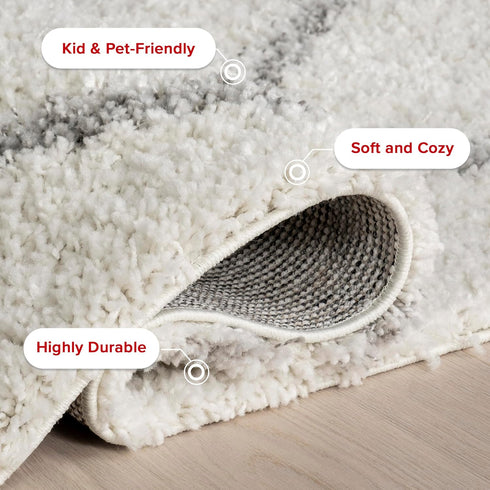 nuLOOM Tess Moroccan Shag Area Rug - 2x6 Runner Shag Rug for Living Room