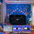 4th Lights,118LED woohaha of July Patriotic Star Icicle Red White and Blue Curtain Window Lights,Connectable Star