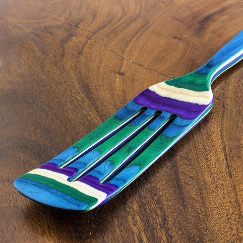 Totally Bamboo Baltique Mumbai Collection 13" Wooden Spurtle Cooking Utensil, Safe for Nonstick Use