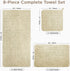 Lunoku 8 Set, 2 2 4 Oversized Bath Towels Piece Towel Extra Large Bath Sheets, Hand, Washcloths, Luxury Soft Super