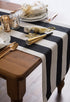 DII Cabana Dobby Stripe Tabletop Collection, Black & White 18x108-inch Table Runner