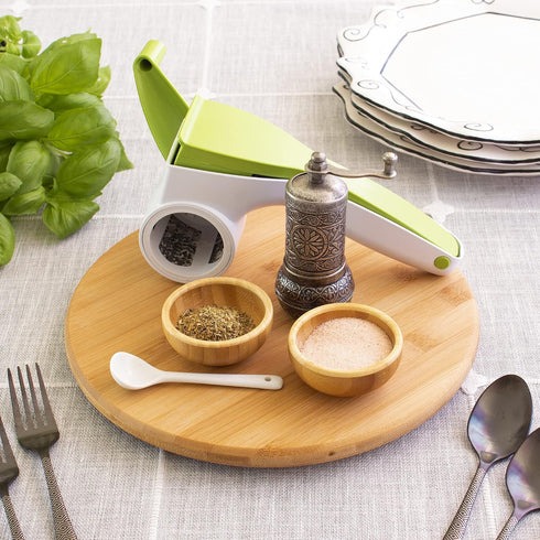 Lazy Susan Organizer for Cabinet, Pantry or Tabletop – 10" Bamboo Turntable for Kitchen, Counter, Spice Rack