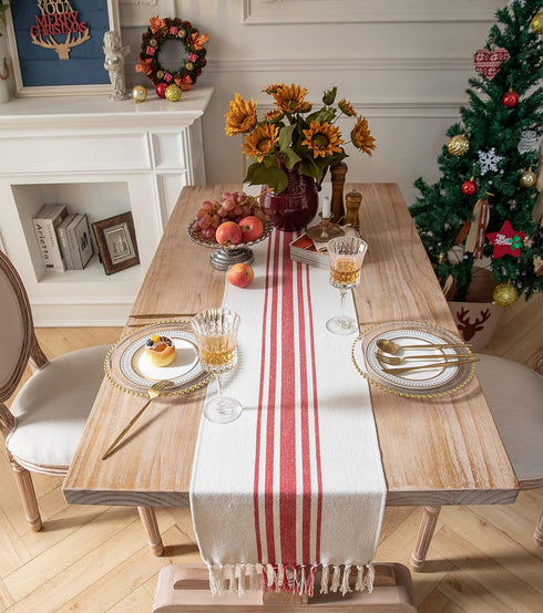 13 72 Inch Christmas Table Runner x for Dining Table, Boho Christmas Decorations, Coffee Table Runner with Handcrafted