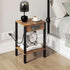 MMEOLUOOK 2-Tier MLBZ14RE End Table with Charging Station, Nightstand with Storage Shelf,Modern Side Table,Bedside