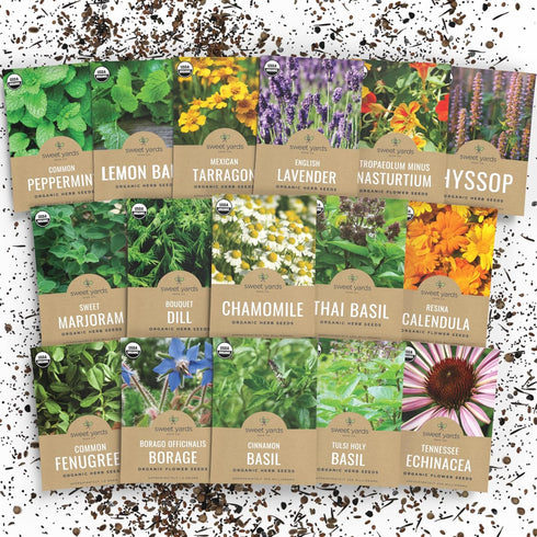 Organic Herbal Tea Seeds Variety Pack - 16 Individual Packs - 2026