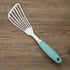 304 Stainless Steel Fish Spatula, Non-Slip Ergonomic Handle Slotted Spatula in Aqua Sky