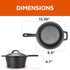 COMMERCIAL CHEF 2 Quart Cast Iron Saucepan, Dutch Oven with Lid and Looped Handle for Indoor & Outdoor Cooking