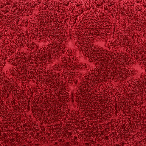 Better Trends Burgundy Euro Sham, 100% Cotton Chenille Bedspread Sham, Soft Tufted Tumble Dry (26x26)