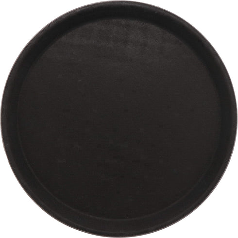 G.E.T. NS-1100-BK BPA-Free Non-Slip Plastic Round Serving Tray, 11", Black