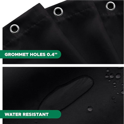 Biscaynebay Extra Long Fabric Shower Curtain Liner, 72 Inch Width by 84 Inch Length, Black