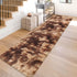2x10 Super Soft Fluffy Living Room Area Rug ft Tie-Dyed Brown Shaggy Furry Carpet Washable Non-Slip Floor Rugs Bedroom