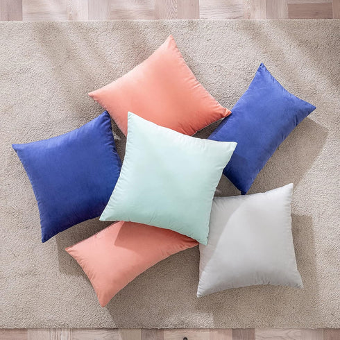26x26 Inch Set 2 MIULEE Euro Sham Velvet Pillow Covers, of Large Square Decorative Pillows -Greyish White Super Soft