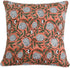 Ridhi Dark Salmon Pink Block Print Cotton Canvas Throw Pillow Covers for Decorative Couch Pillows, 18x18 Inches