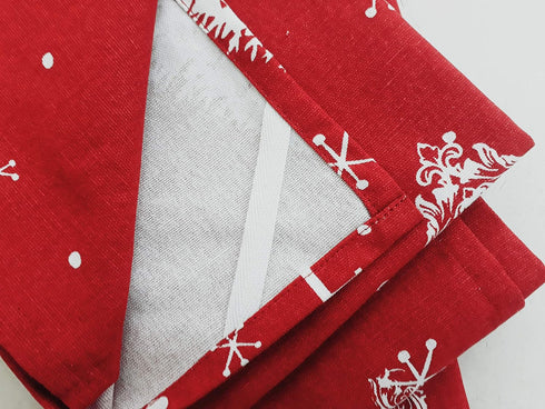 Set of 3 Tea Towels, Christmas Forest, 100% Cotton, Size 18x28 Inch, Perfect for Thanksgiving and Christmas